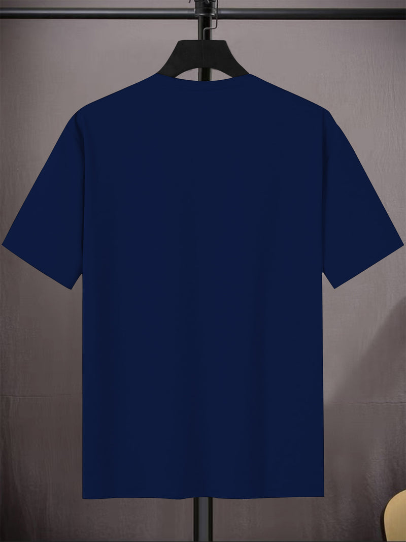 1pc Striped Print Men's Crew Neck Short Sleeve T-Shirt.