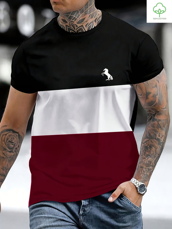 Men's T-Shirt Summer New Hot "Running Horse" Graphic Print.