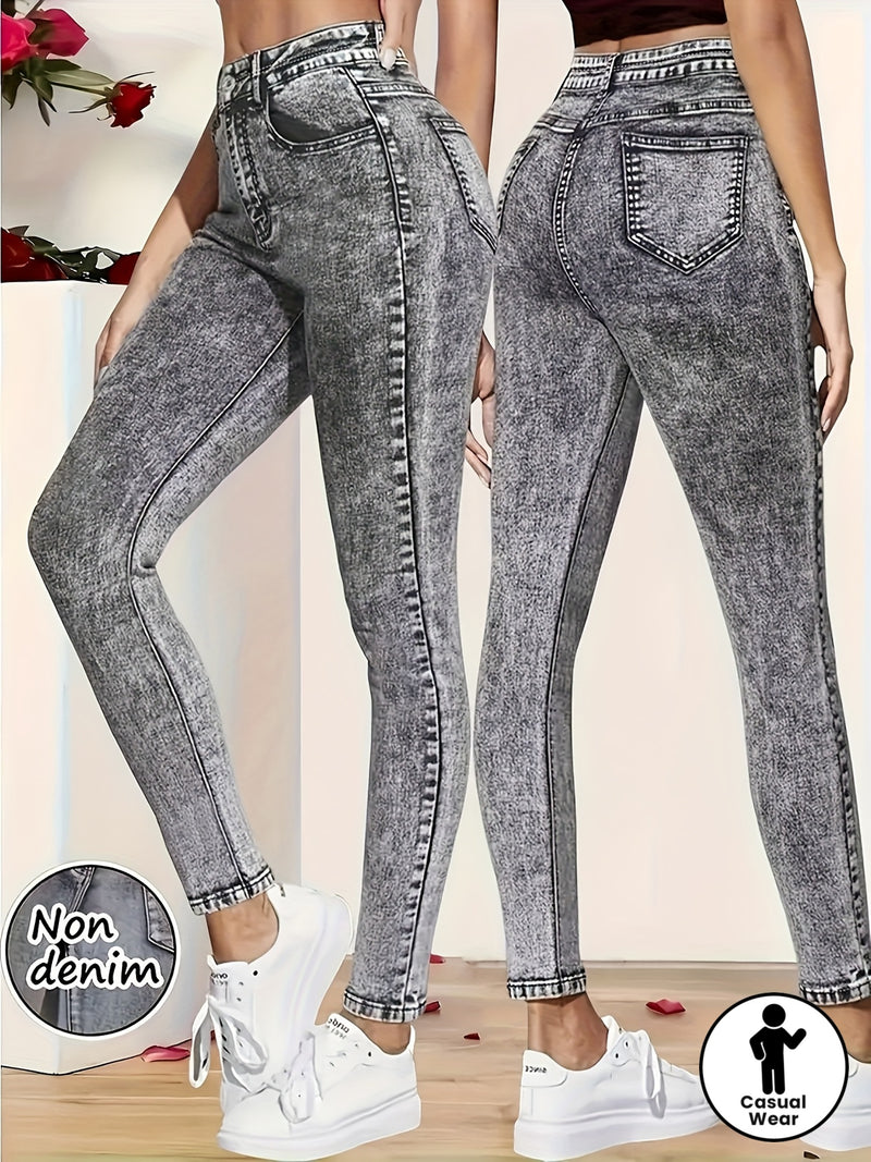 Women's Stretch Imitation Denim Pants.