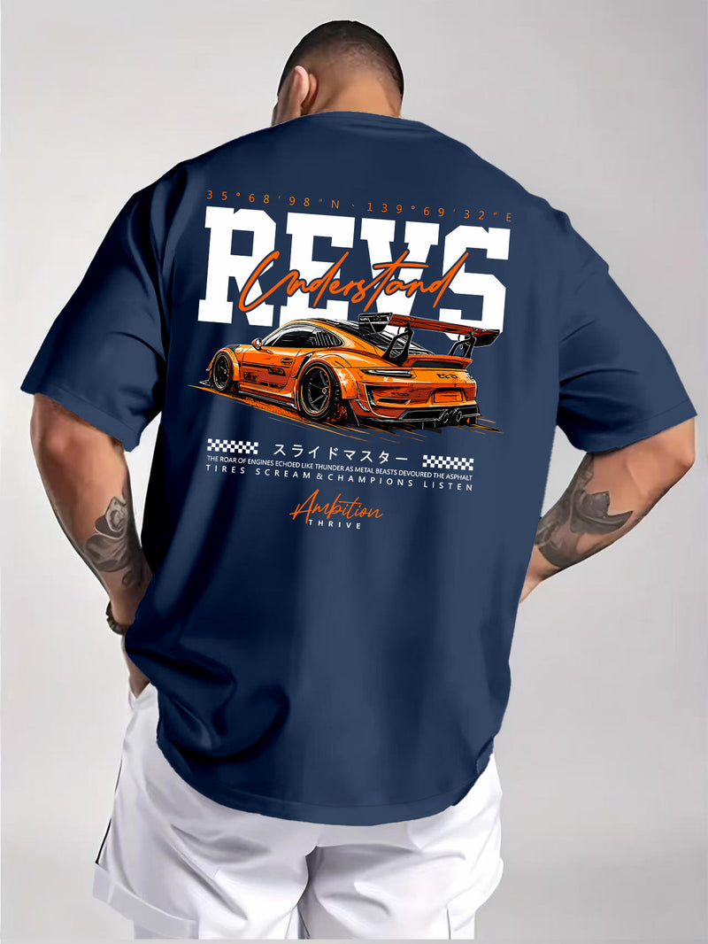 Men's Summer Back Print T-Shirt.