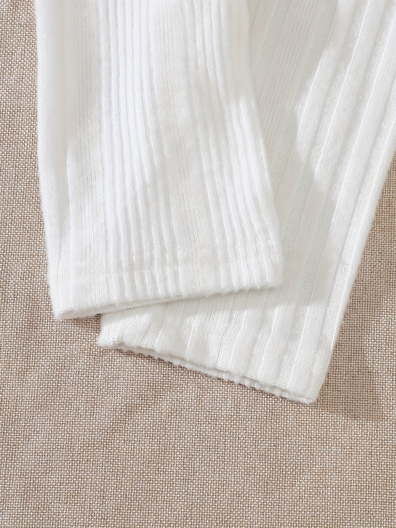 6pcs Kids Fleece Ribbed Long Sleeve Pants Set Fashion Casual Elastic.