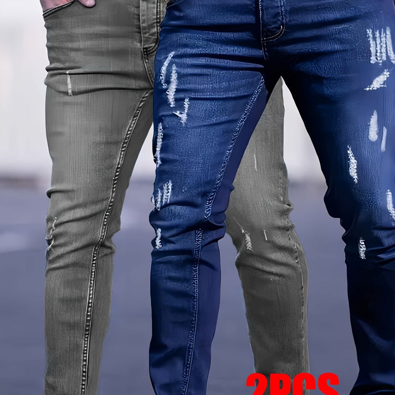 Gengyuan Shi - Men's Casual Stretch Pants 2pcs Set.
