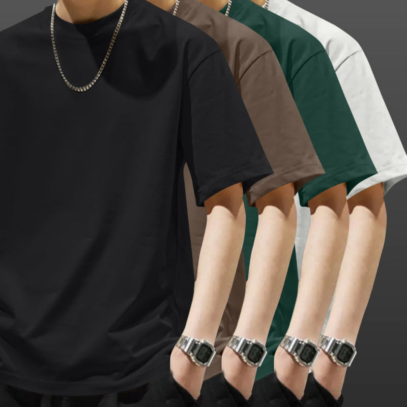 4pcs Heavyweight Cotton T-Shirts, Short Sleeve for Men and Women.
