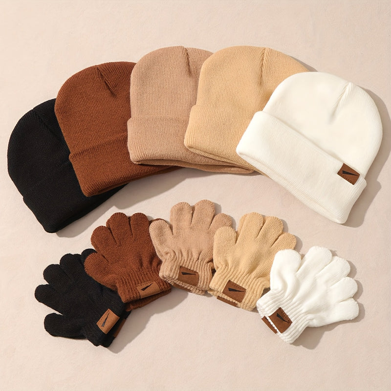 5pcs Set of Youngsters's Autumn/Winter Solid Color.