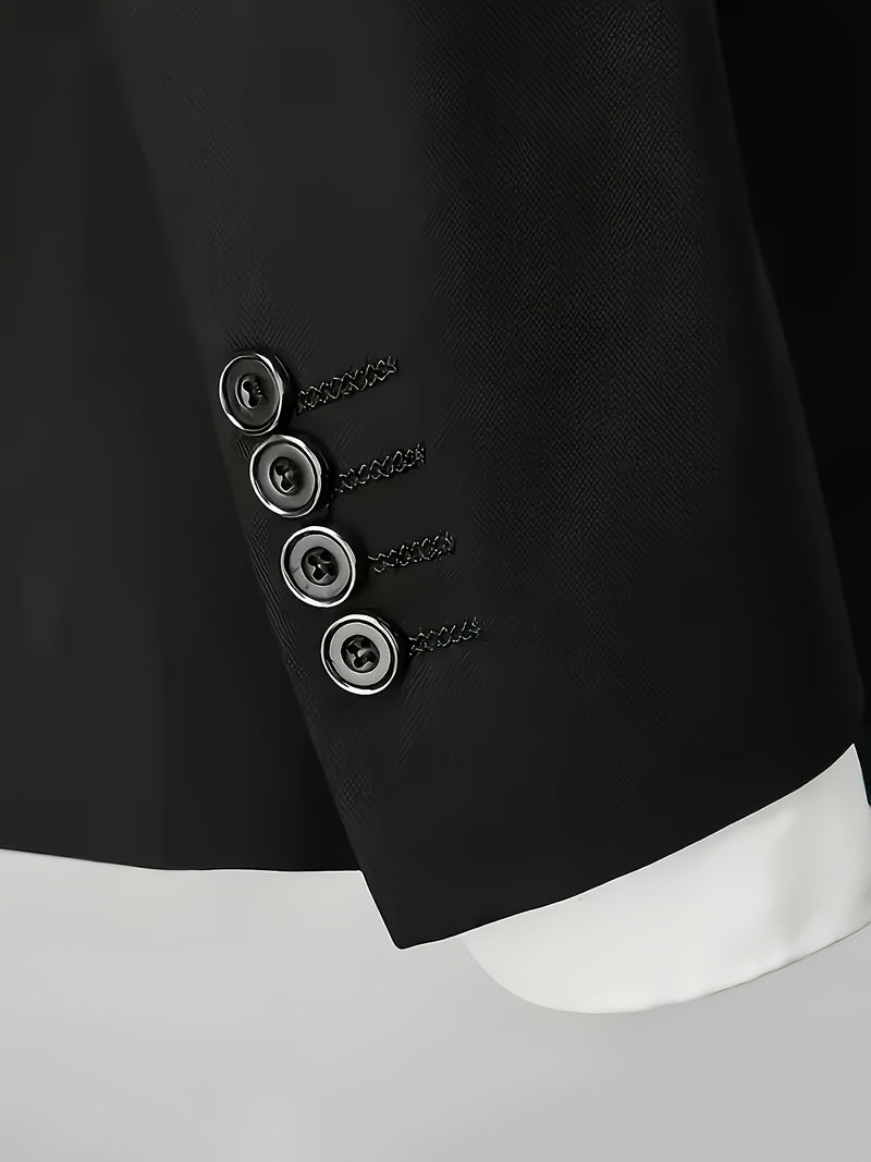 Men's 2pcs Suit Set, Blazer + Trousers, Stylish and Elegant Attire.