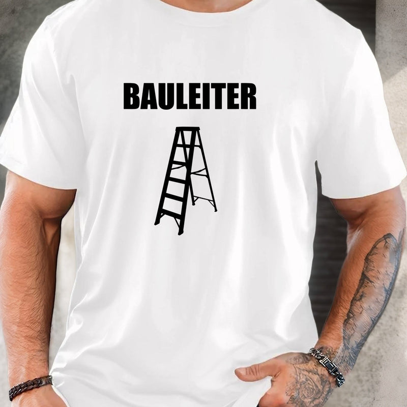 Men's BAULEITER Graphic work ladder print T-Shirt.