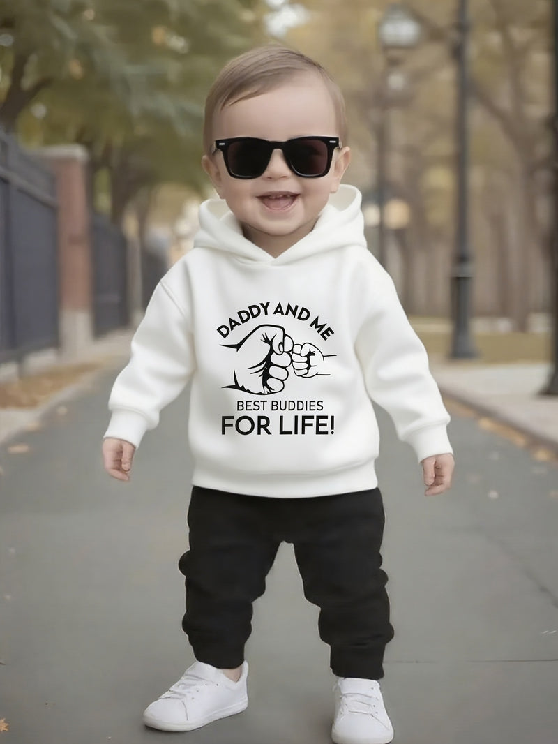 Boys' Autumn/Winter Casual English Letter Graphic Fist Bump.