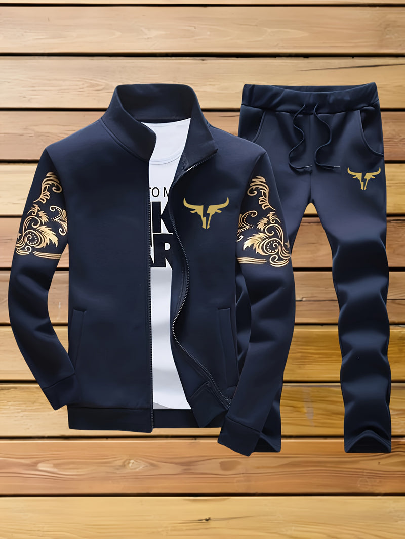 Men's Casual Sportswear Set: Two-Piece Suit.