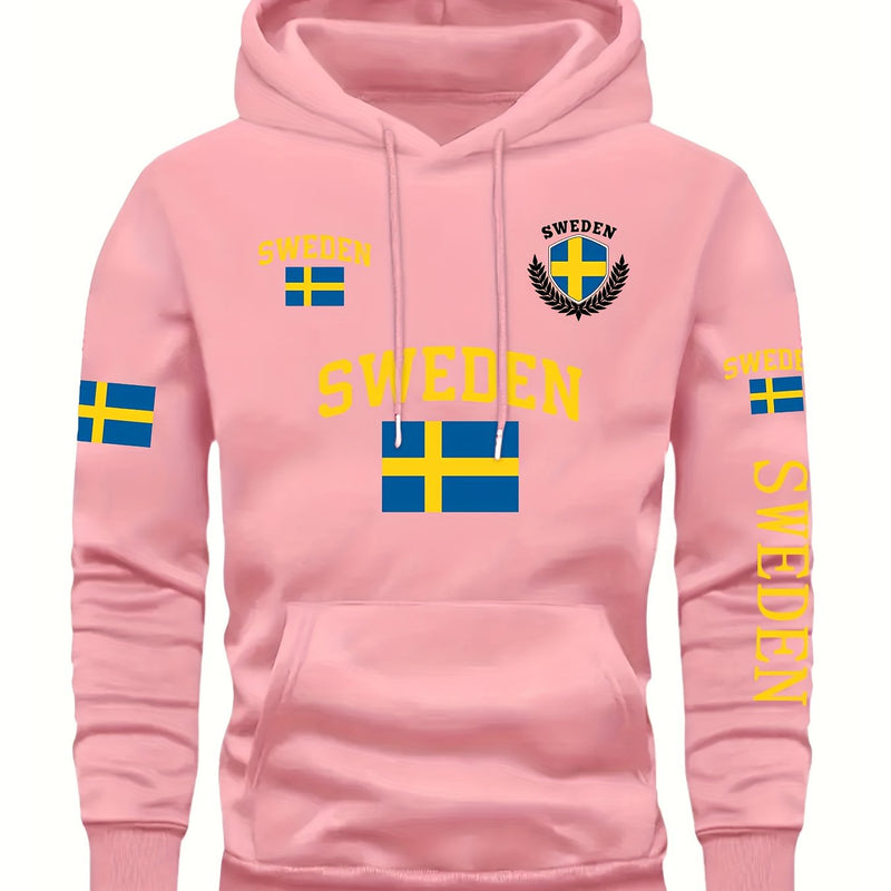 This Is Where I Live" Swedish Flag Emblem Fashion. Multi-Pattern Print.