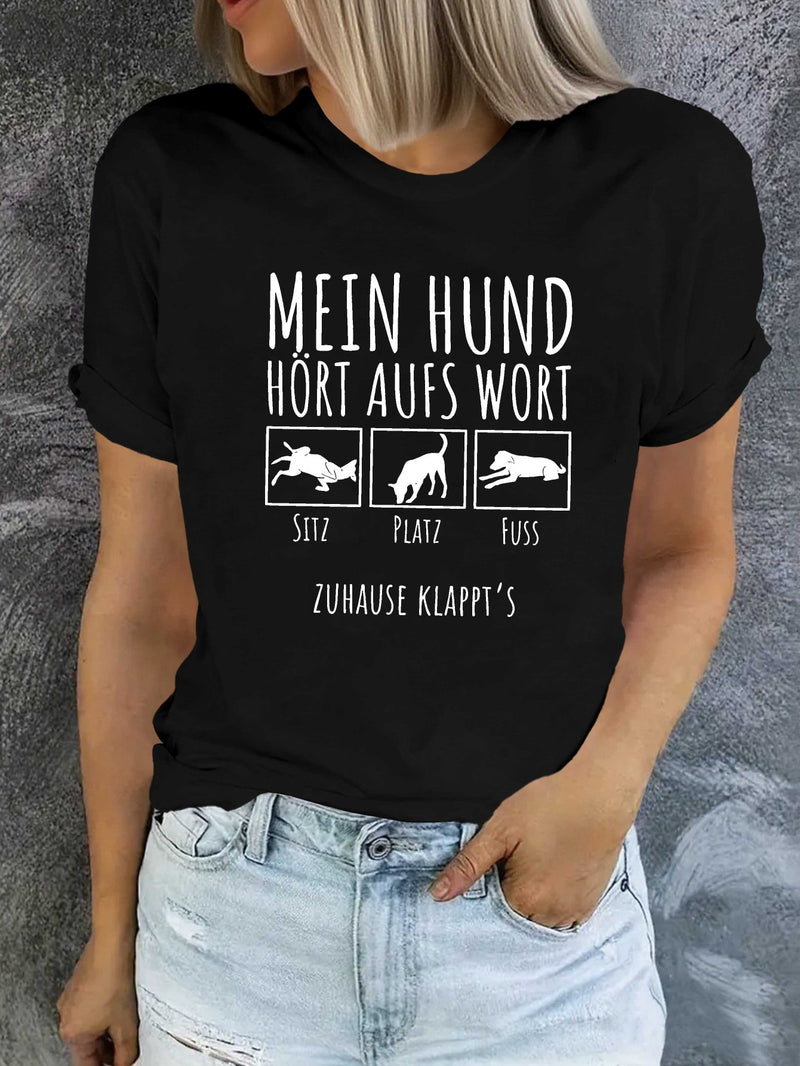 Women's German Dog Graphic T-Shirt.
