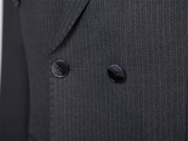 Men's Double-Breasted Suit Set, Casual Formal Wear.