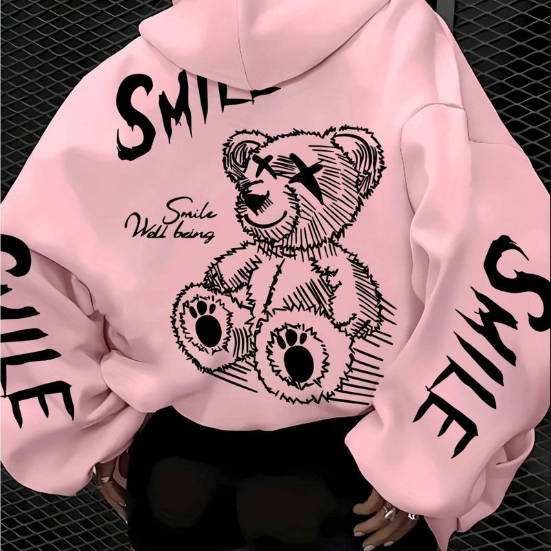Women's clothing cartoon streetwear graphic print hoodie.