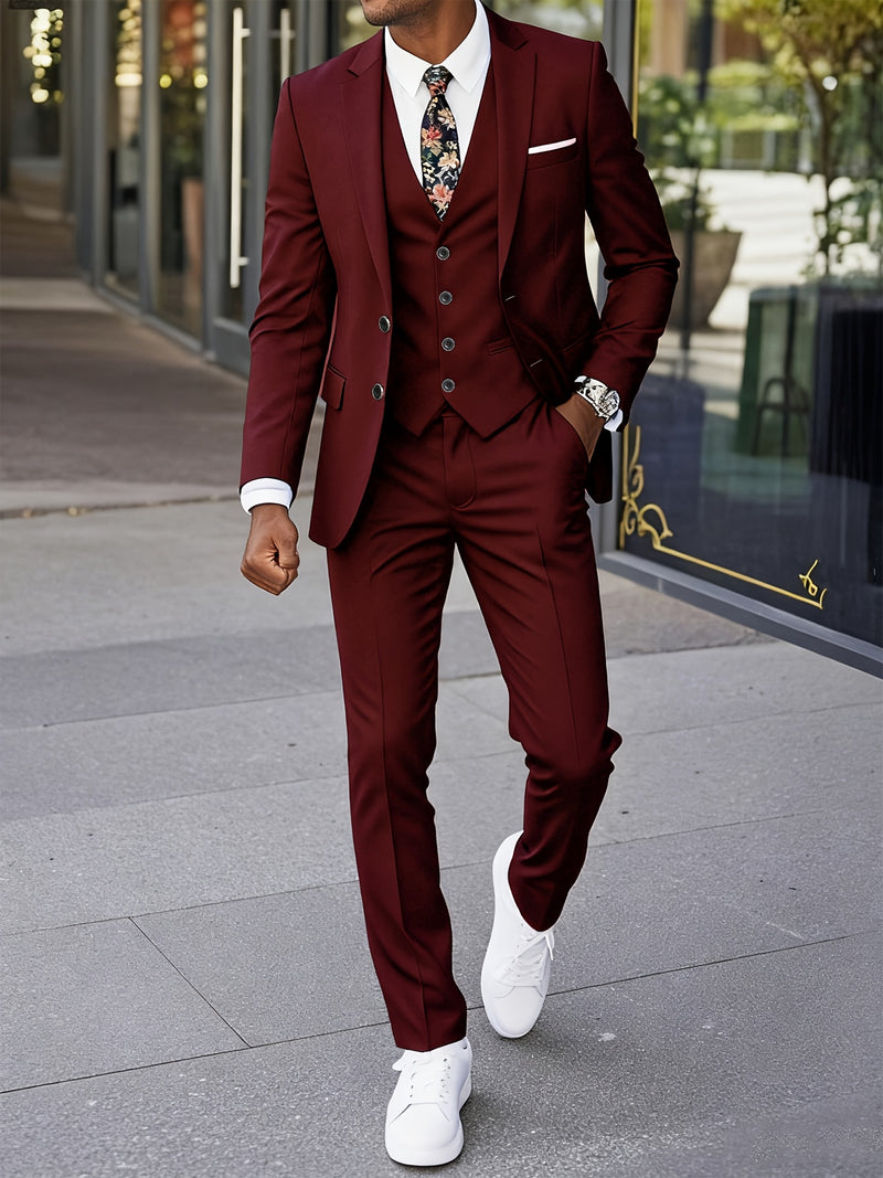 A Men's Three-Piece Suit, Including a Vest, Trousers, And a Jacket.