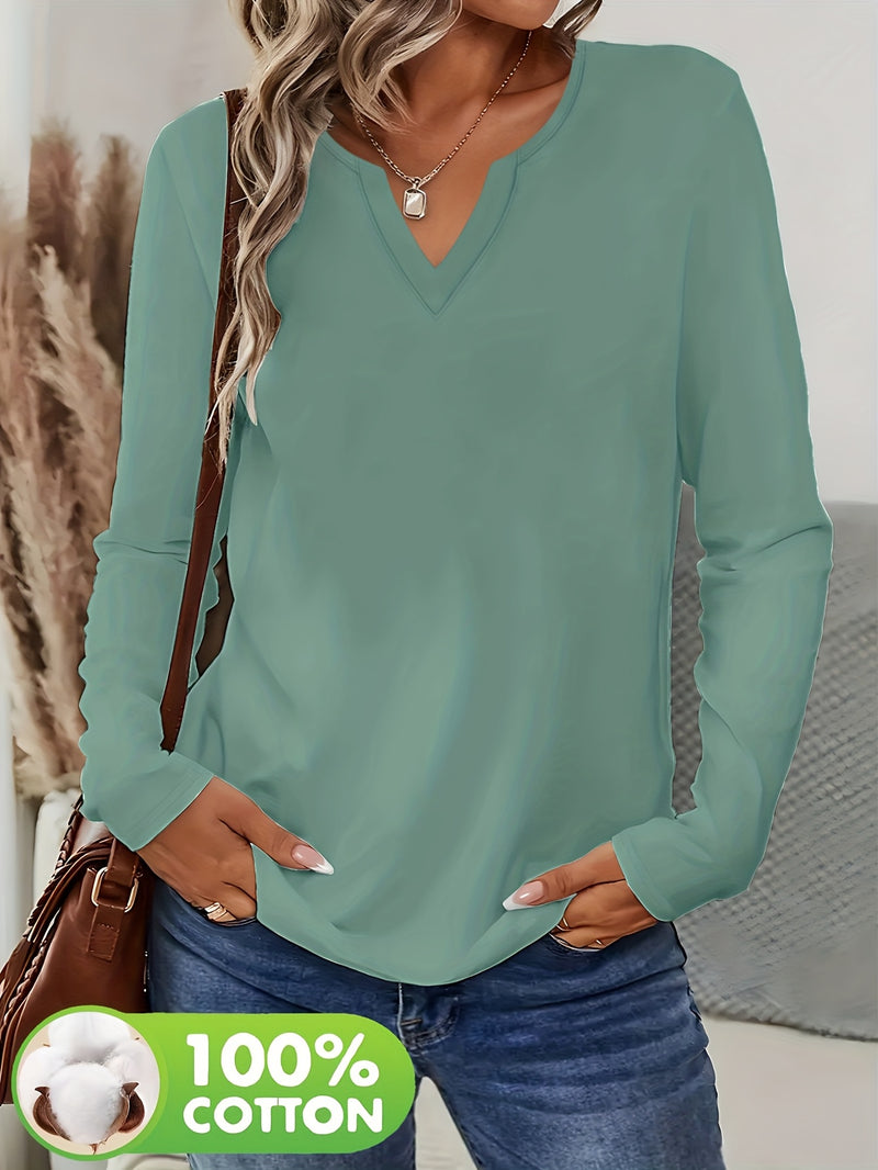 2pcs Autumn/Winter New V-Neck 100% Long Sleeve T-Shirts.