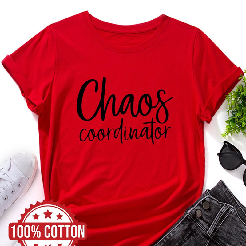 Women's "Chaos Coordinator" Graphic Print T-Shirt.