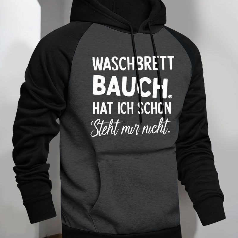 Men's Hooded Sweatshirt with WASCHBRETT Print.