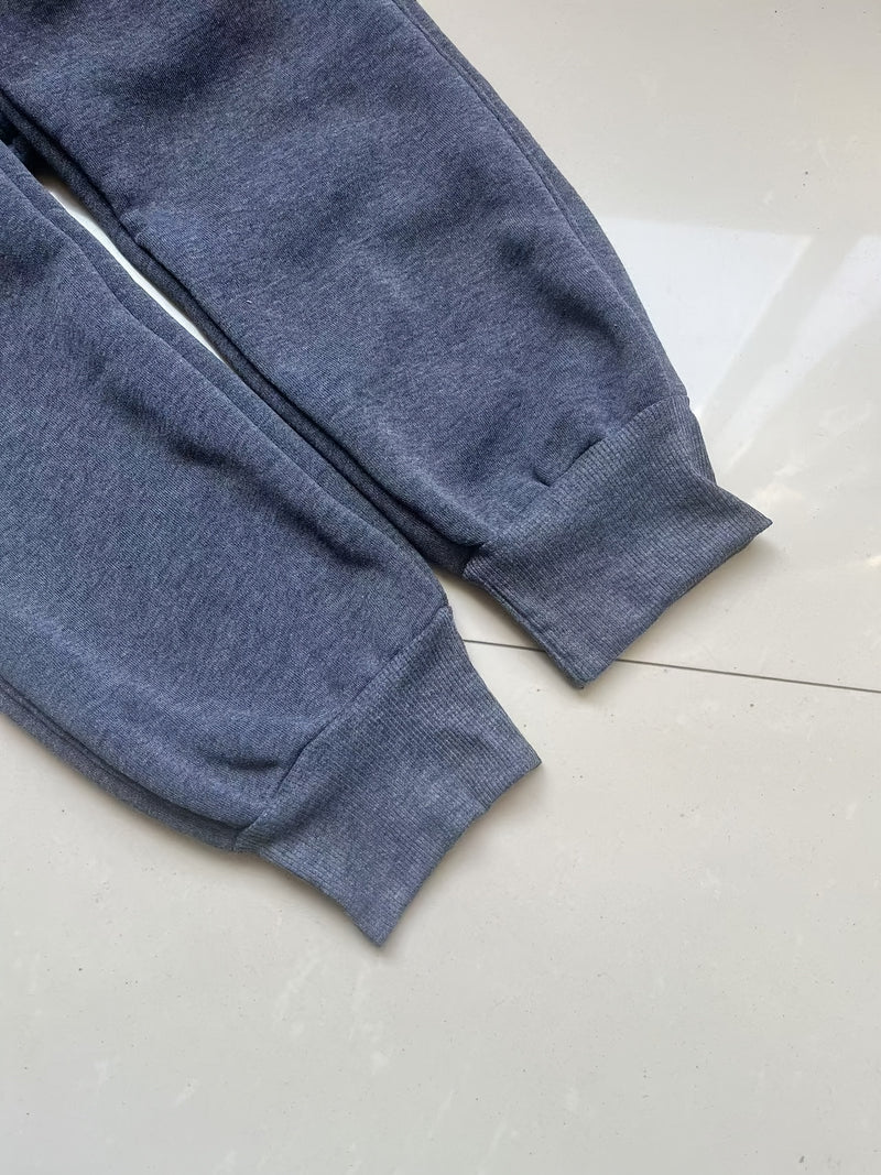 Men's Solid Color Loose Sports Pants, Micro Elastic Warm Thick Casual Pants.