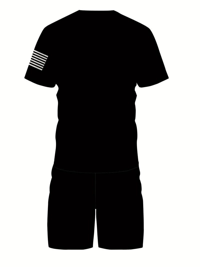 2pcs Men's Casual Fashion Set, Round Neck Short Sleeve T-Shirt.