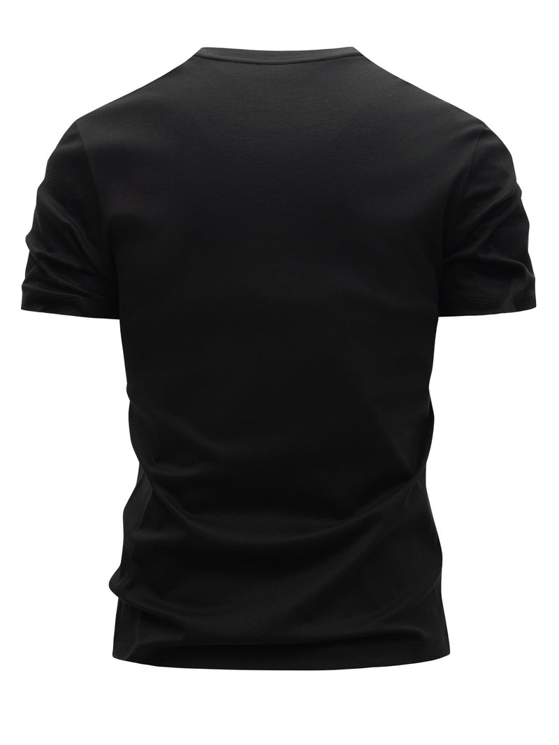 3pcs Cotton T-Shirts, Men's Crew Neck Short Sleeve Tees.