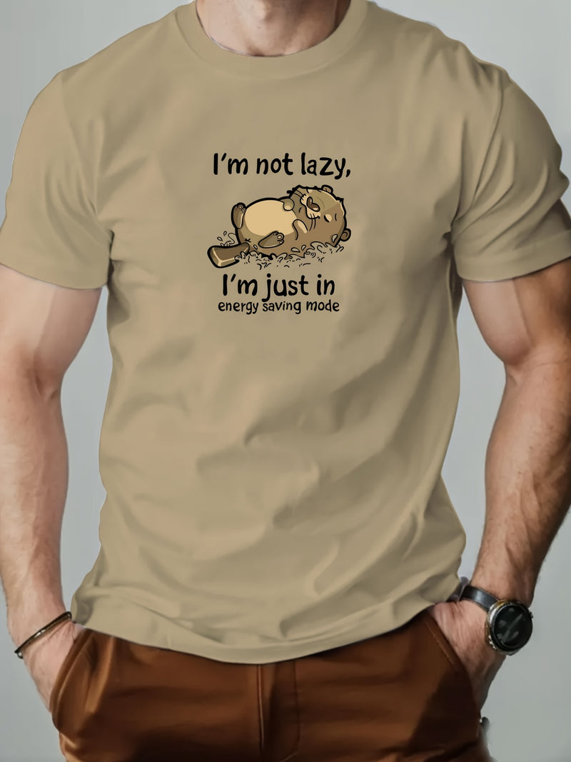 Men's Casual T-Shirt - Summer Short Sleeve Round Neck Solid Color.