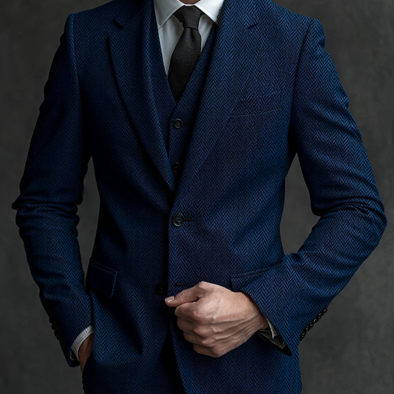 Wool Blend Herringbone Tweed.