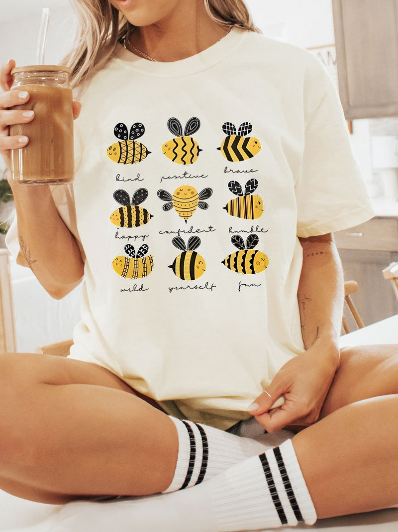 Women's Inspirational Bee Graphic T-Shirt.