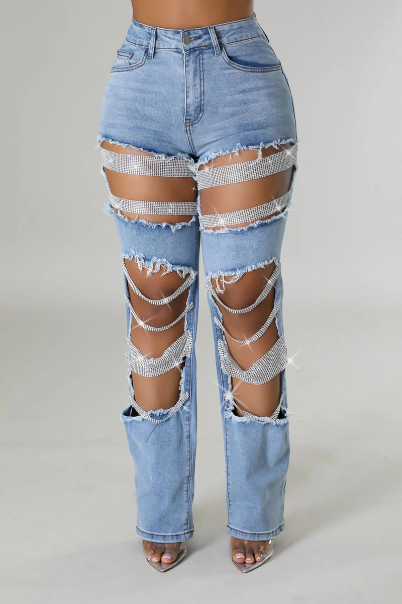 Women’s Hot Y2K Hot Summer Ripped Jeans.