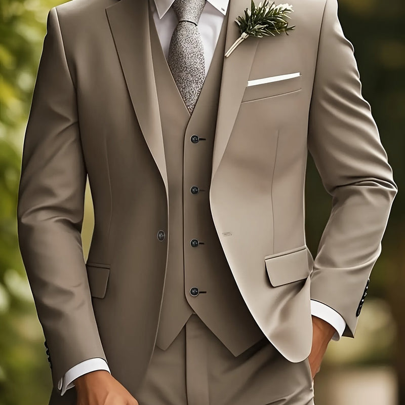 Men's Three-Piece Suit, Large Size, Includes Suit Trousers.