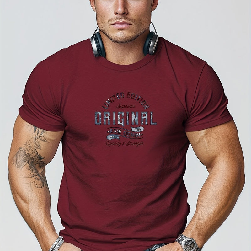 Men's Solid Color Short Sleeve T-Shirt.