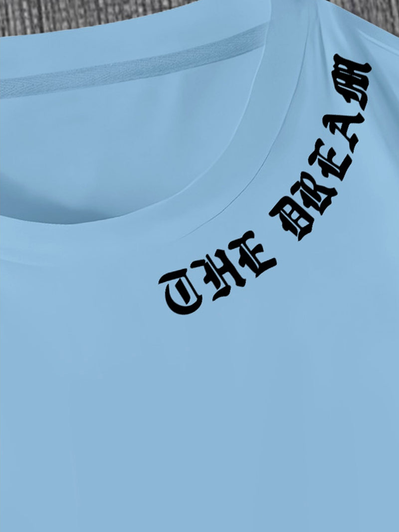 Men's Graphic Print Round Neck Short Sleeve, a Gift for Boyfriends.