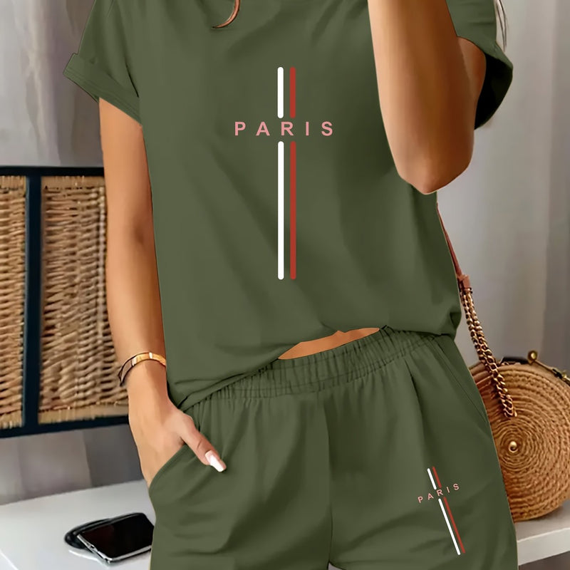 Women's Short Sleeve Shorts Set.