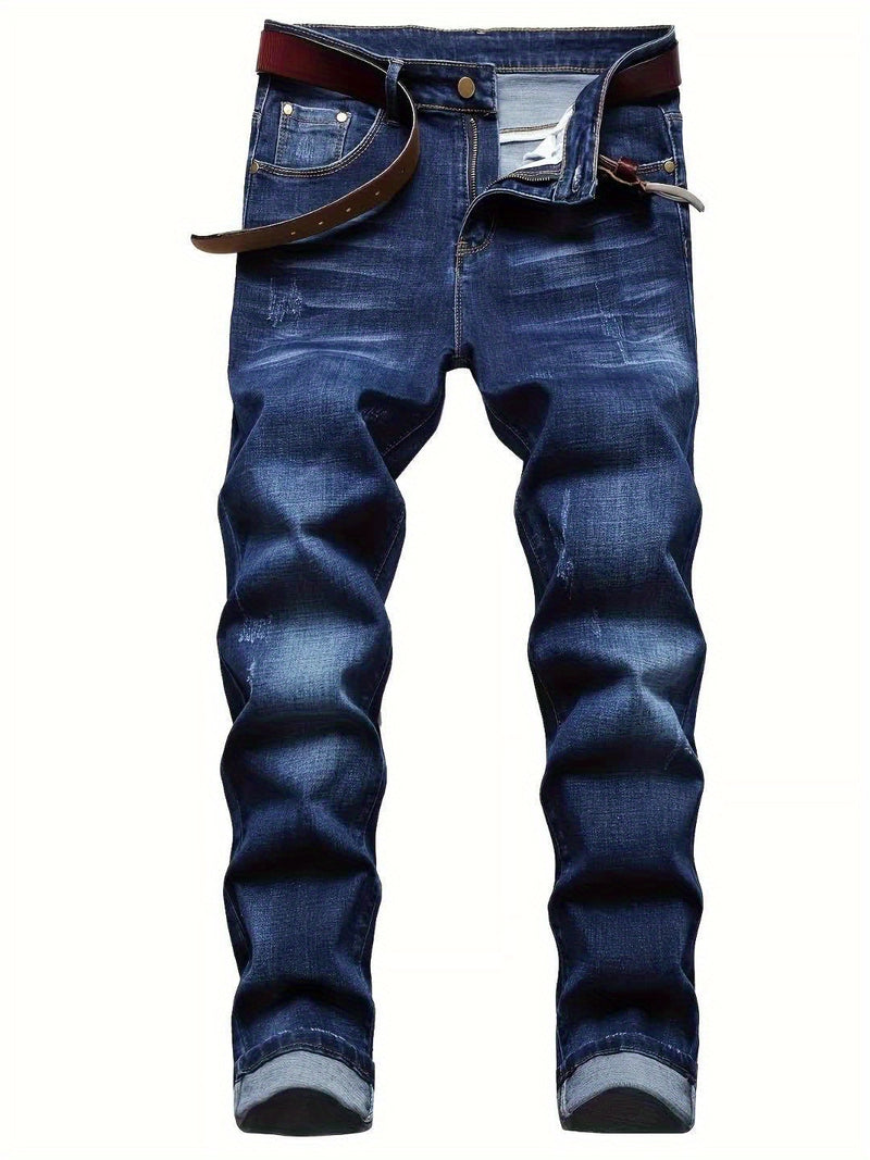 New Mid-Rise Blue Men's Jeans for Autumn.