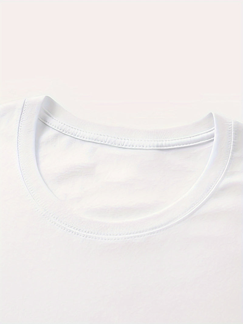 Women’s Graphic Print T-shirt, Short Sleeve Crew Neck Casual.