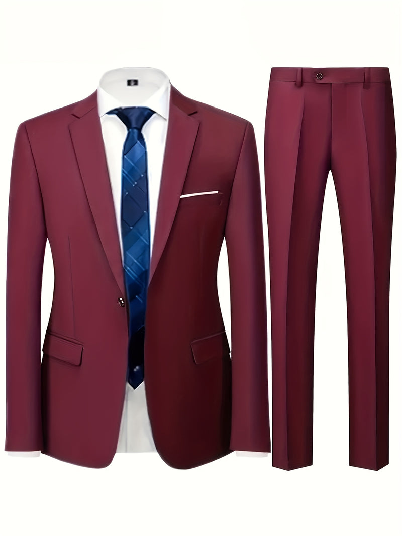 Men's Two-Piece Suit Set, Including Jacket and Trousers.