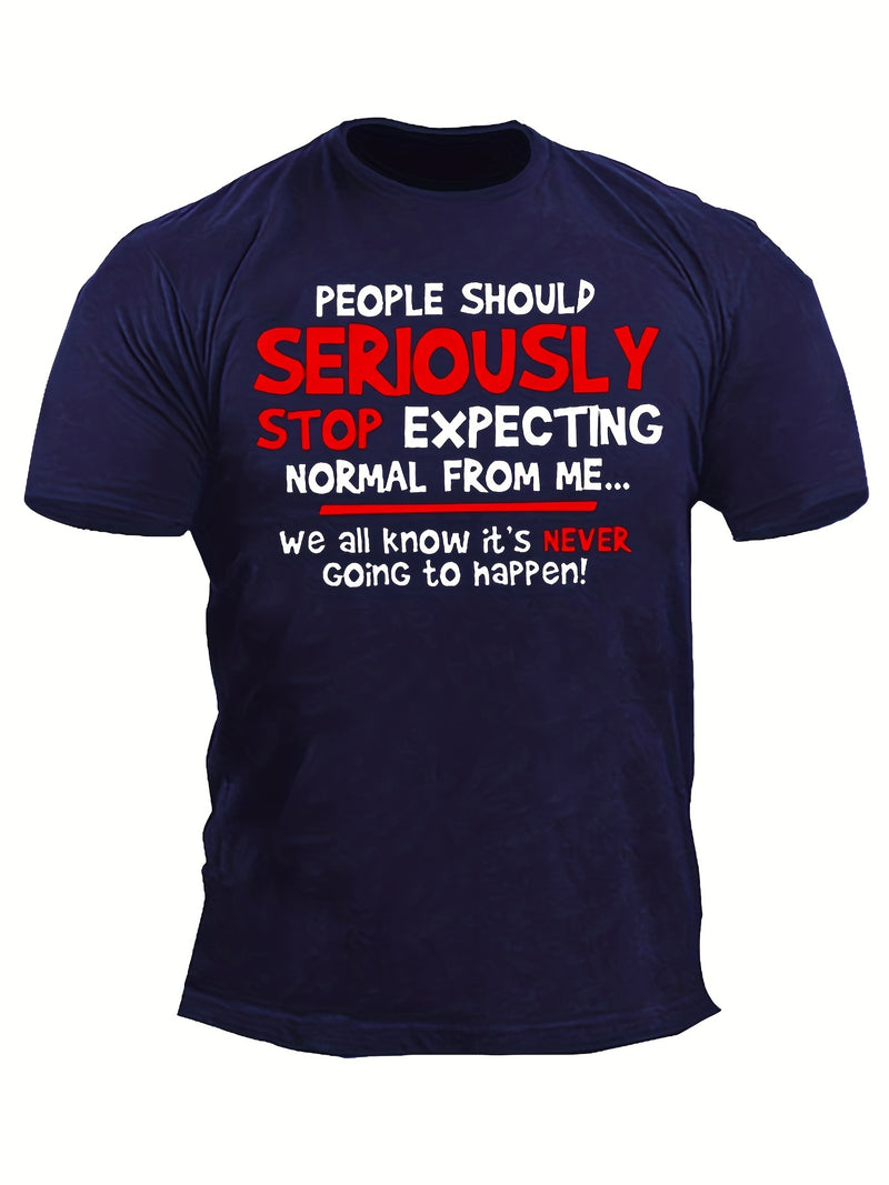 Men's Short-sleeved T-shirt Simple English.