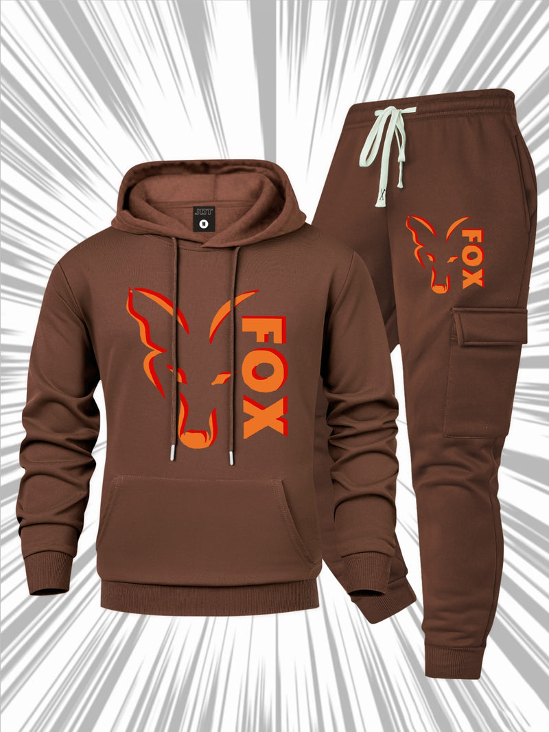 Men's Casual 2pcs Set, Fashion Long Sleeve Streetwear Hoodie.
