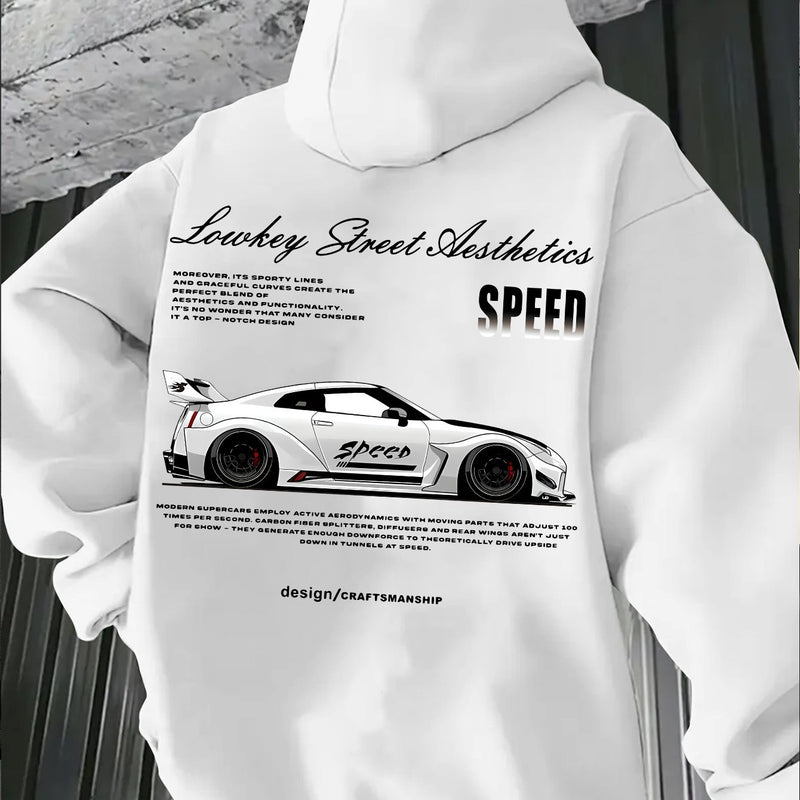 Racing Style,  Element Pattern Print Men's Hoodie.