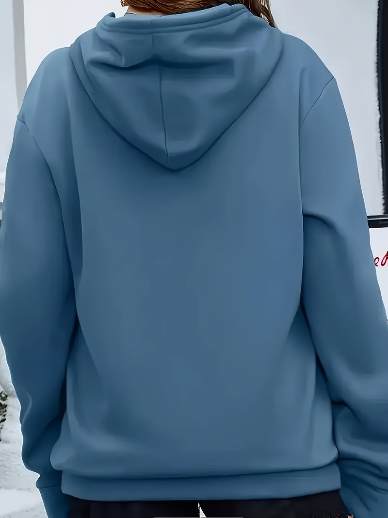 Women's Casual Cat Print Hoodie.