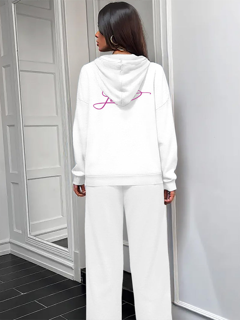 Women’s Graphic Print 2pcs Set, Hoodie & Pants.