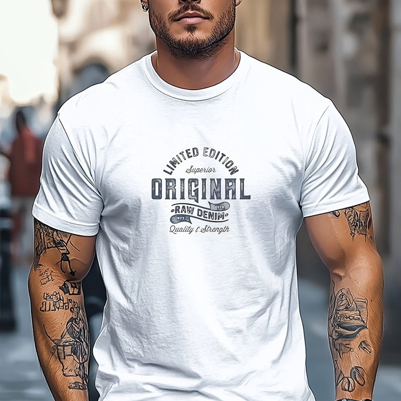 Men's Solid Color Short Sleeve T-Shirt.
