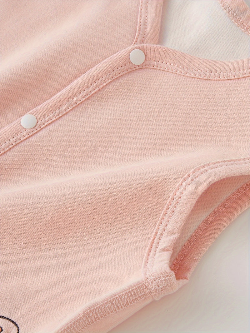 Baby Girl' Soft Cotton Bear Embroidery Cardigan Jacket.