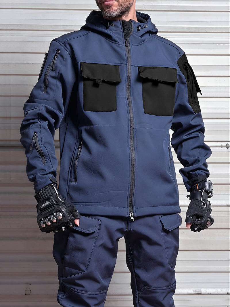 Autumn and Winter Men's  Fleece-Lined Two-Piece Set.
