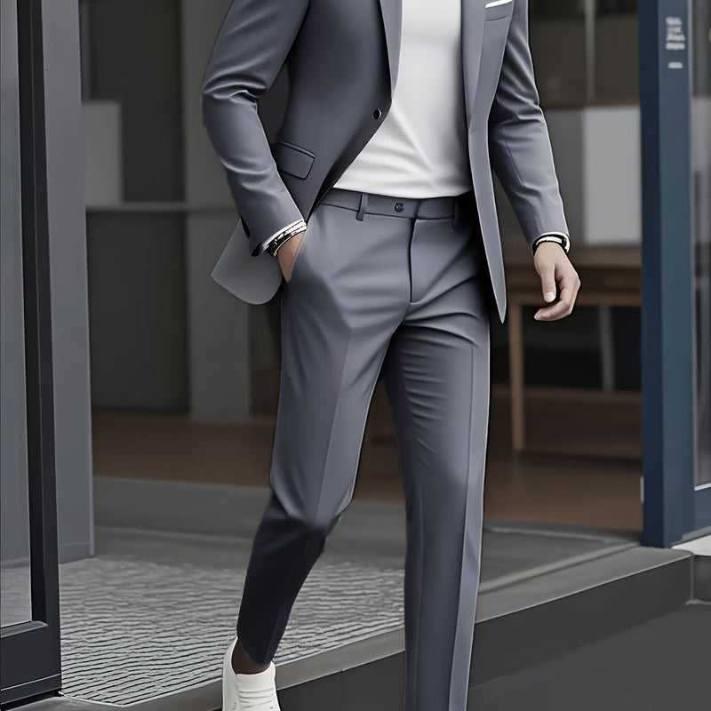 2pcs Classic Suit Set - Men'S Dress Attire - Premium Quality.