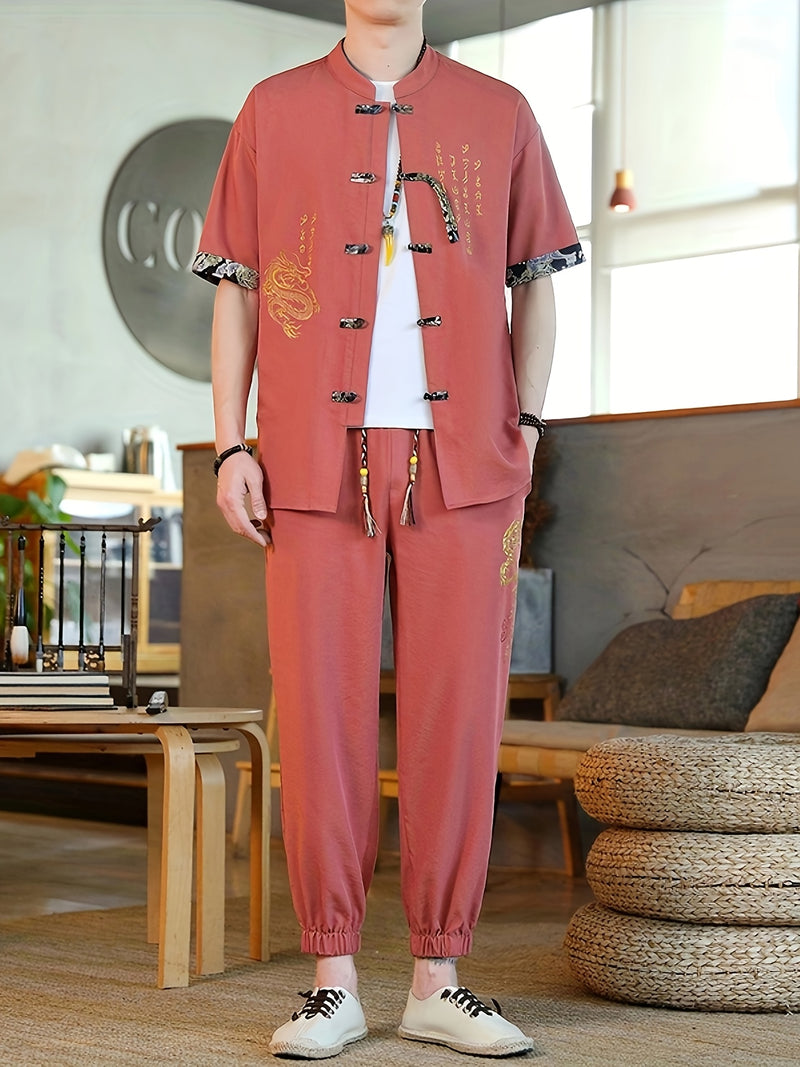Summer New Chinese Style Hanfu Set for Men.