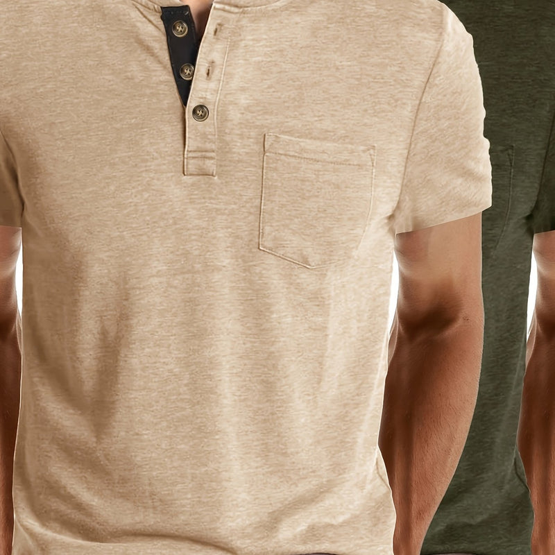 2pcs Set of Stylish Short-Sleeve T-Shirts for Men.