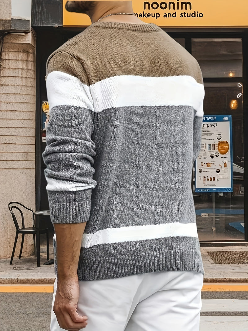 Men's Fashion Sweater New Arrival Casual Long Sleeve Knit Pullover.