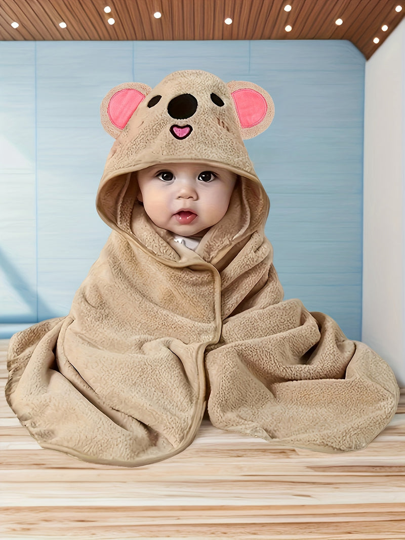 1-Pack Kids Hooded Bathrobe - Animal Cartoon Design.