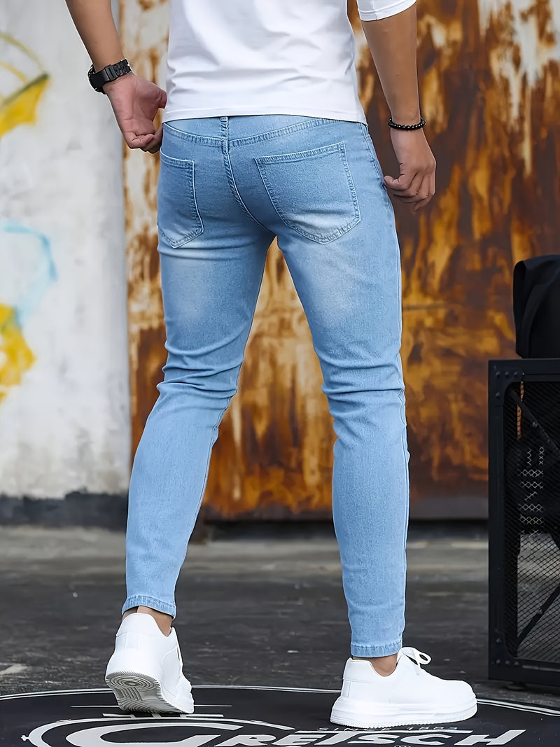 Fashionable Casual Men's Jeans in Black And Blue.