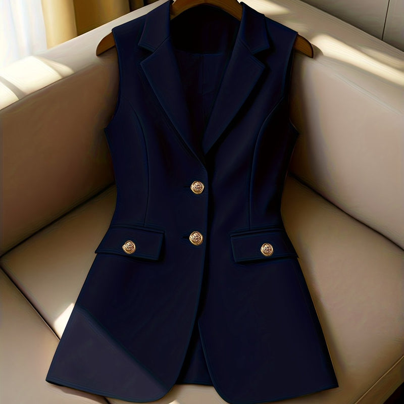 Ladies New Spring, Autumn And Winter Business Elegant Lapel Suit Vest.