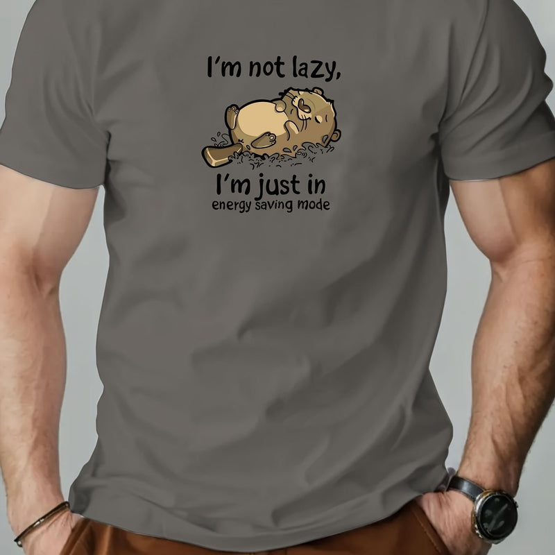 Men's Casual T-Shirt - Summer Short Sleeve Round Neck Solid Color.